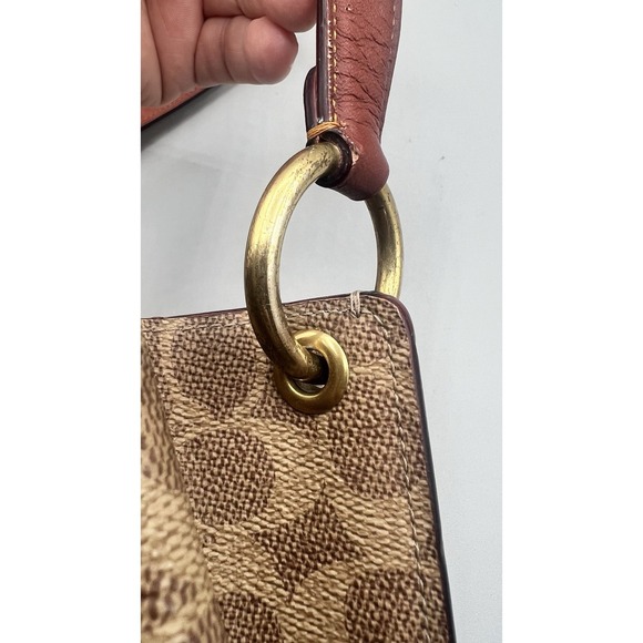 COACH Willow Bucket Bag Signature  Brown Canvas Turn-Lock 10x10x6 Authentic Cert - Picture 12 of 16